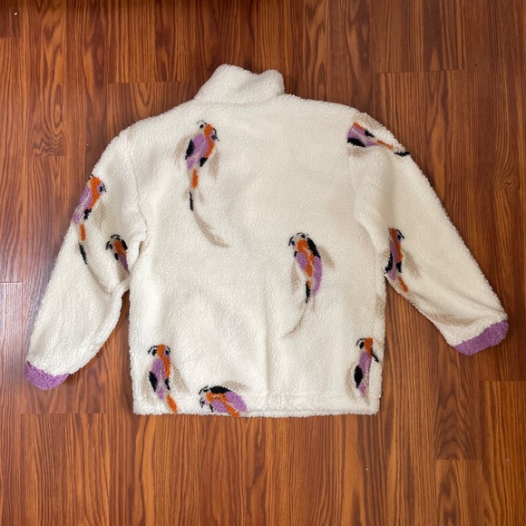 NWT Authentic Taylor Swift Koi Fish Fleece Sherpa Quarter Zip Pullover - Picture 3 of 9